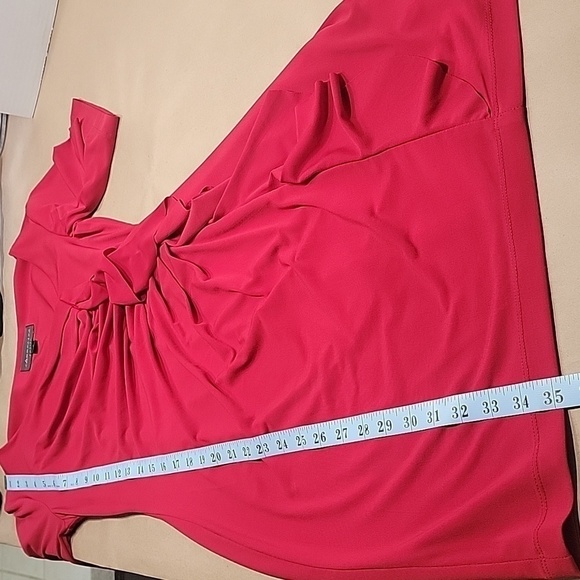 connected apparel, Red, Asymmetrical Neckline, Ruffled Dress, Size 8P, NWOT - Picture 10 of 10